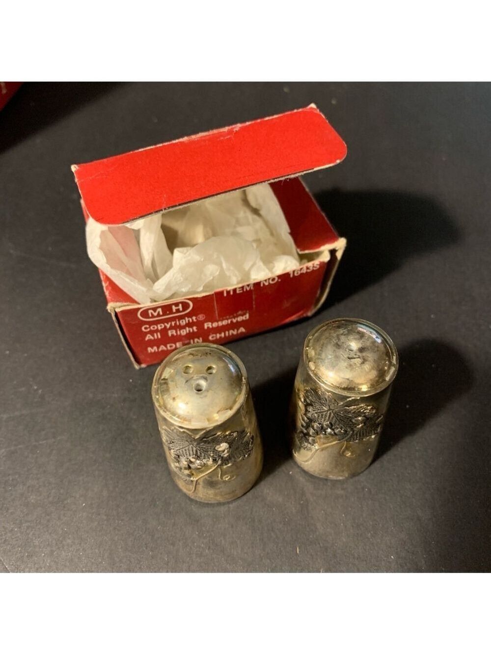 M.H Salt and Pepper Shakers Silver plate